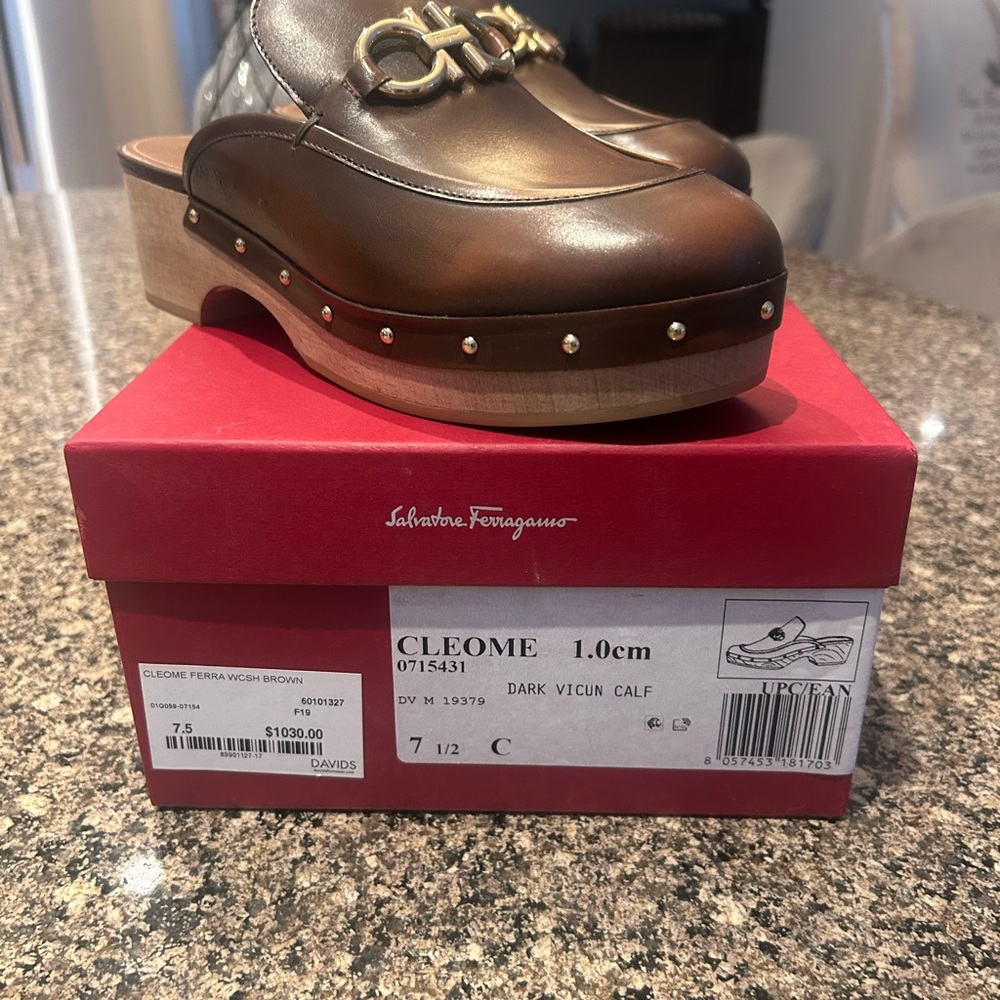 Salvatore Ferragamo Dark Brown Leather Loafers